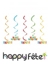 5 Suspensions Happy Birthday de 64cm