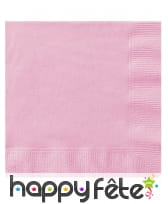 50 Serviettes Rose clair en papier