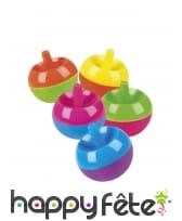 5 toupies multicolores de 3,5 cm