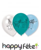 6 Ballons bleus La Reine des Neiges