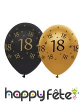 6 Ballons d'anniversaire noir et or, image 2