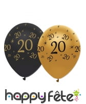 6 Ballons d'anniversaire noir et or, image 3