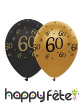 6 Ballons d'anniversaire noir et or, image 6