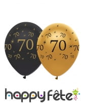 6 Ballons d'anniversaire noir et or, image 7