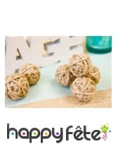 6 Boules de corde naturelle de 3cm, image 1