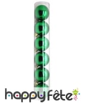 6 boules de noel vertes brillantes de 6 cm
