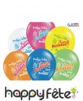 6 Ballons Happy Birthday de toutes les couleurs, image 1