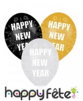 6 Ballons Happy New Year de 27,5cm