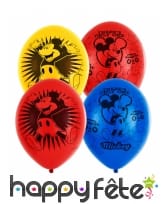 6 Ballons imprimé Mickey Mouse happy de 27,5 cm