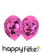 6 Ballons Minnie Mouse amoureuse roses de 27,5 cm