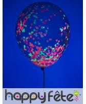 6 Ballons transparents avec confettis phospho, image 1