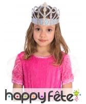 6 Couronnes en carton argenté fille 34,5cm