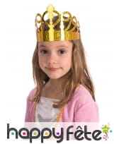 6 Couronnes en carton doré fille 34,5cm