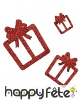 6 Décos en forme de paquet cadeaux rouges