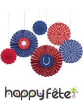 6 éventails imprimés western