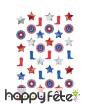 6 guirlandes Western à suspendre