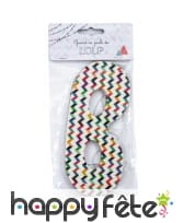 6 Loups en carton motifs chevrons colorés, image 2