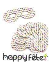 6 Loups en carton motifs chevrons colorés