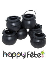 6 Mini chaudrons noirs de 6 cm