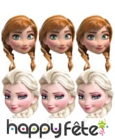 6 masques de Anna et Elsa, Reine des neiges