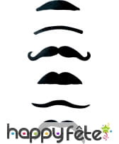 6 moustaches noires