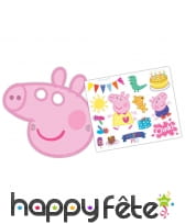 6 masques Peppa Pig avec autocollants