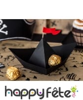 6 origamis en forme de bateau noirs de 19 cm, image 1