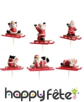 6 pics à bûche luge avec Père Noël