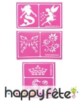 6 Pochoirs motifs filles de la marque Snazaroo