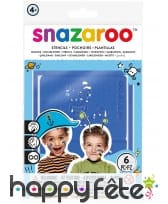 6 Pochoirs motifs garçons de la marque Snazaroo