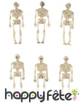 6 petits squelettes de 15cm en plastique