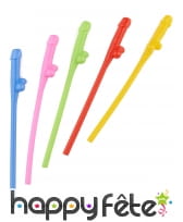 6 Pailles zizi multicolores