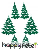 6 Sapins adhésifs de 12 à 27cm