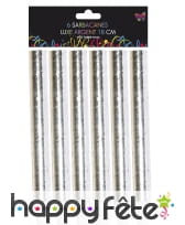 6 sarbacane argentées, embout sécurité