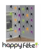 6 suspensions araignées colorées de 210cm