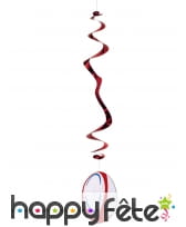 6 suspensions ballon de rugby 80cm