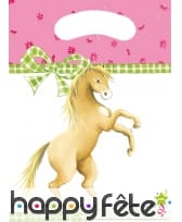 6 sacs cadeaux poney