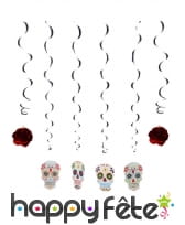 6 suspensions Dia de los muertos de 1,2m