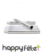 6 sarbacanes en carton couleur argent