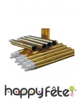 6 sarbacanes en carton couleur or