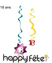 6 suspensions nombre anniversaire, métallisées, image 1