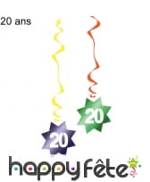 6 suspensions nombre anniversaire, métallisées, image 2