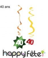 6 suspensions nombre anniversaire, métallisées, image 4