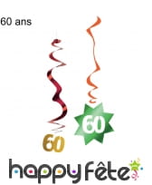 6 suspensions nombre anniversaire, métallisées, image 6