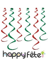 6 suspensions rouges et vertes de Noël