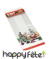 6 Sachets transparents imprimé Père Noël