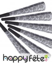 6 trompettes cotillon argentées