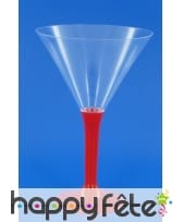 6 verres a cocktail pied rouge