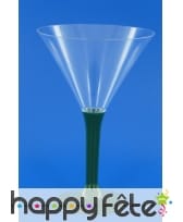 6 verres a cocktail pied vert sapin