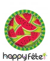 8 Assiettes décorées de Pastèques, 22cm